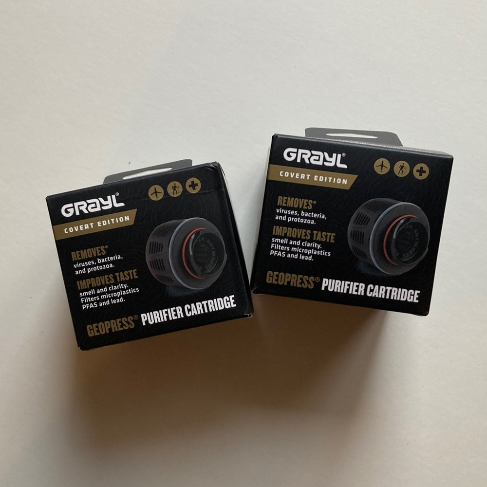 2 Grayl Geopress Black Water Purifiers